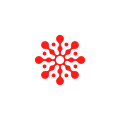 Modern vector logo of the circles. Round logo. Isolated minimalistic sign related to chemistry, physics, biology, medicine, pharmacology, tourism, leisure, sports, relaxation and more. Abstract symbol