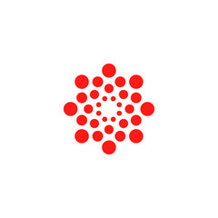 Modern vector logo of the circles. Round logo. Isolated minimalistic sign related to chemistry, physics, biology, medicine, pharmacology, tourism, leisure, sports, relaxation and more. Abstract symbol