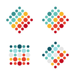 Abstract isolated colorful logotype. Circle logo set. Abstract vector illustration. Circle vector unusual single logo collection.