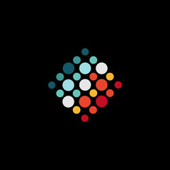 Abstract isolated colorful logotype. Circle logo. Abstract vector illustration. Circle vector unusual single logo.
