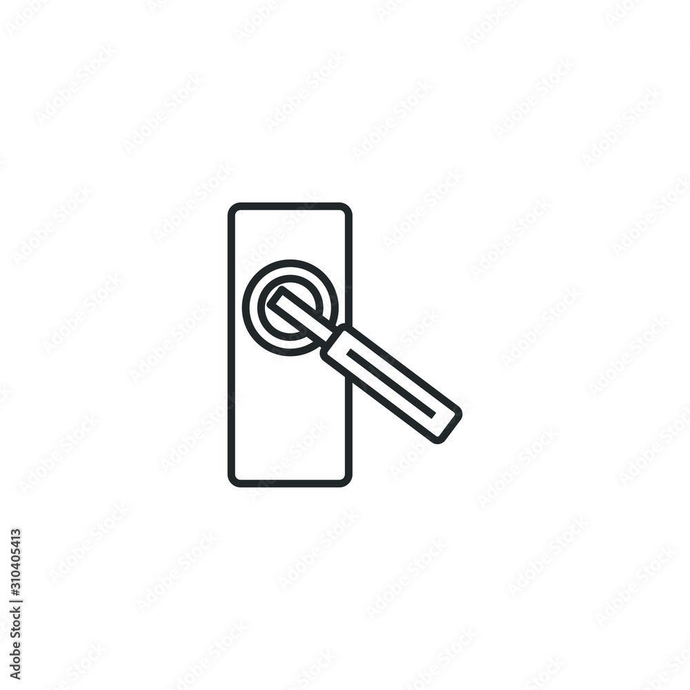 Poster black door handle icon template color editable. door and accessory equipment symbol vector sign isol