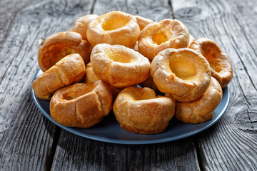 close-up of Yorkshire puddings on a plate