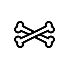 bone icon vector. A thin line sign. Isolated contour symbol illustration