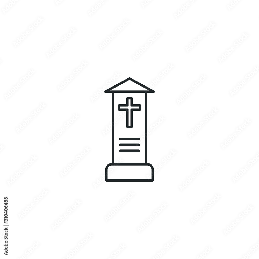 Poster gravestone icon template color editable. tombstone symbol vector sign isolated on white background i