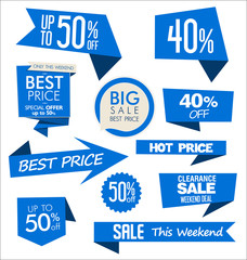 Price tag modern blue collection