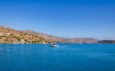 Fototapeta premium beautiful landscape on a warm sunny day by the sea, Crete