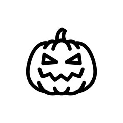 Pumpkin with an eye icon vector. A thin line sign. Isolated contour symbol illustration