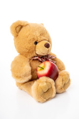 Fluffy teddy bear isolated on white