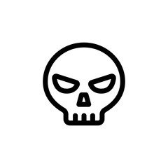 skull icon vector. A thin line sign. Isolated contour symbol illustration