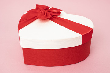 heart gift box on pink background