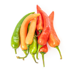 Hot chilli peppers isolated On white background