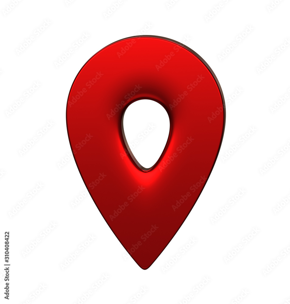 Poster red map pointer 3d pin. location symbol isolated on white background. web location point, pointer. 3