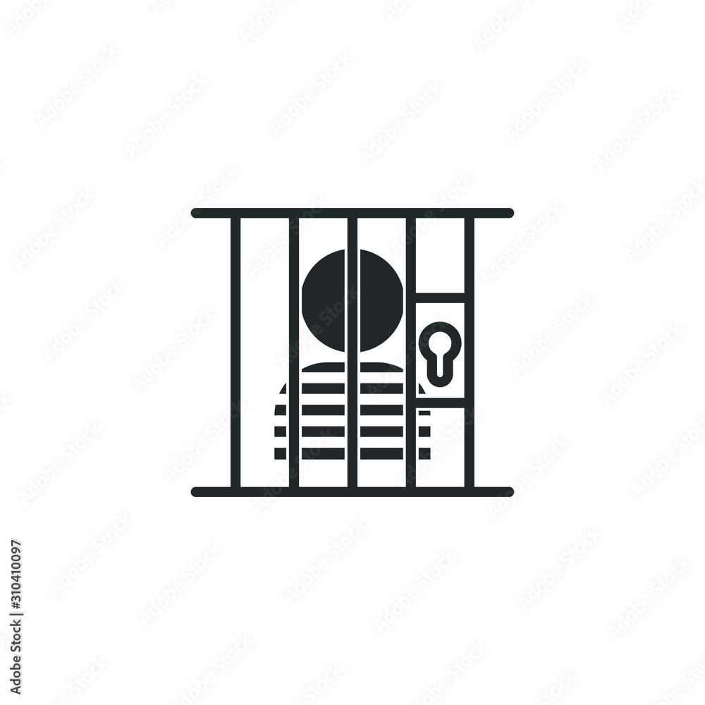 Poster prison icon template color editable. jail gate door symbol vector sign isolated on white background 
