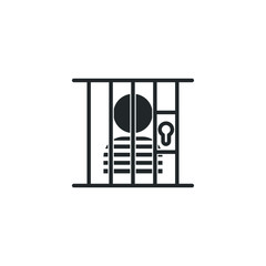 prison icon template color editable. jail gate door symbol vector sign isolated on white background illustration for graphic and web design.
