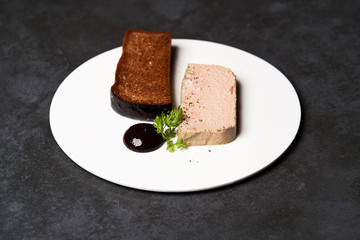 Chicken liver pate with blackcurrant,fig sauce and toasted bread