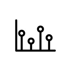 chart icon vector. A thin line sign. Isolated contour symbol illustration