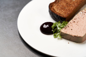 Chicken liver pate with blackcurrant,fig sauce and toasted bread