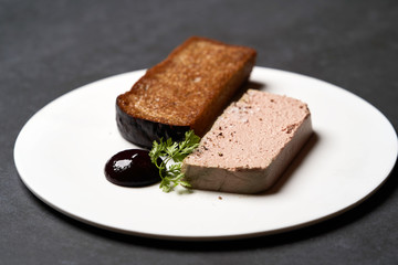 Chicken liver pate with blackcurrant,fig sauce and toasted bread
