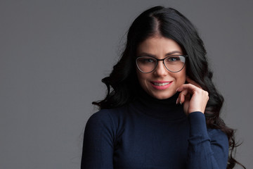 Beautiful woman in glasses