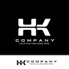 creative initial letter HK logo with black background