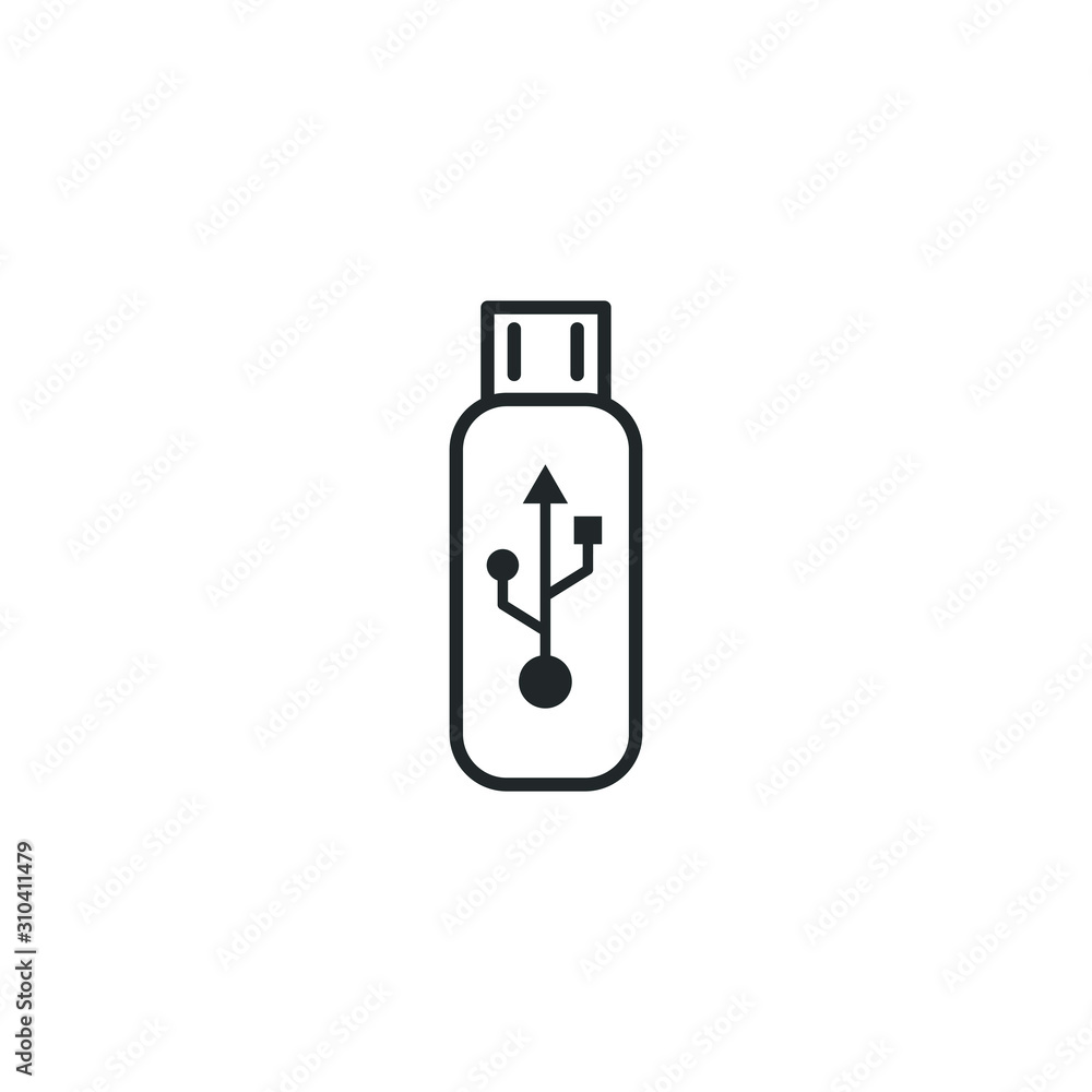 Leinwandbilder USB icon template color editable. Flash Drive symbol vector sign isolated on white background illustration for graphic and web design.