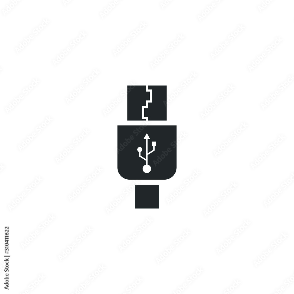 Leinwandbilder usb icon template color editable. flash drive symbol vector sign isolated on white background illust