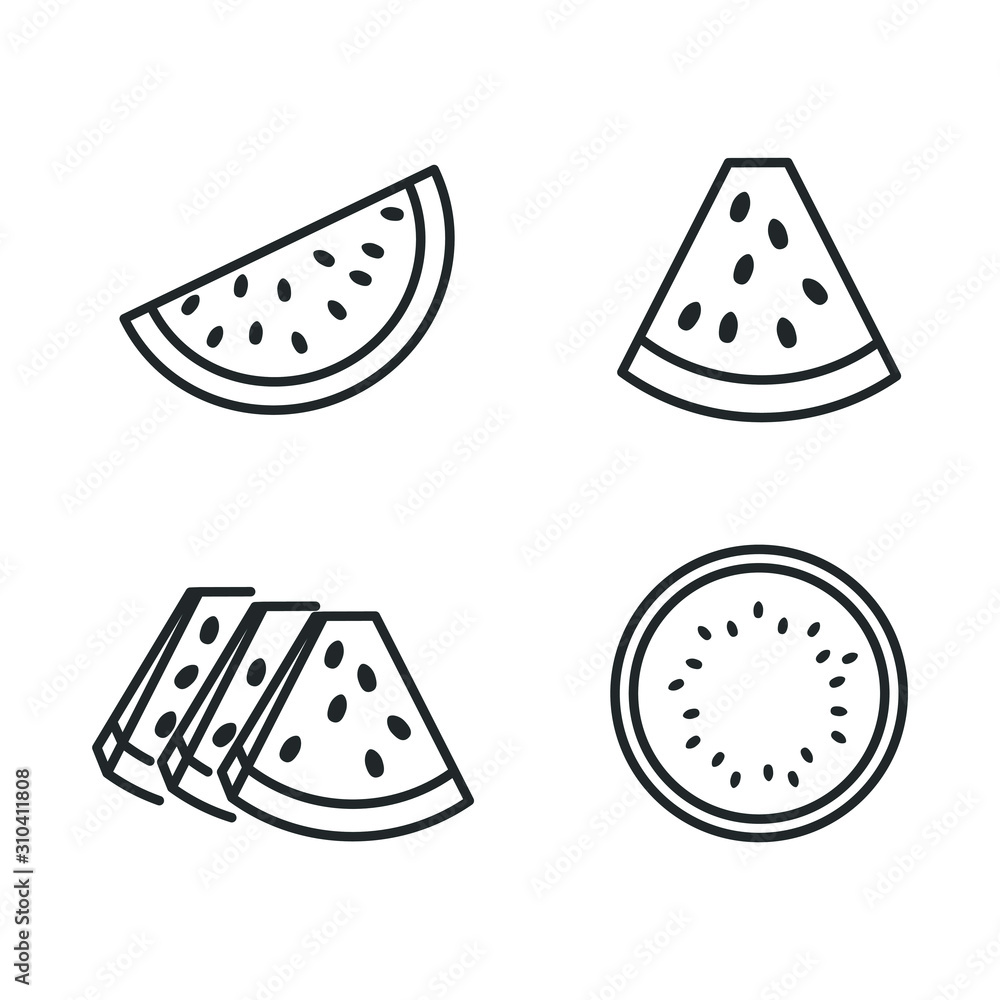 Poster Watermelon icon template color editable. Watermelon sliced ripe symbol vector sign isolated on white background illustration for graphic and web design.