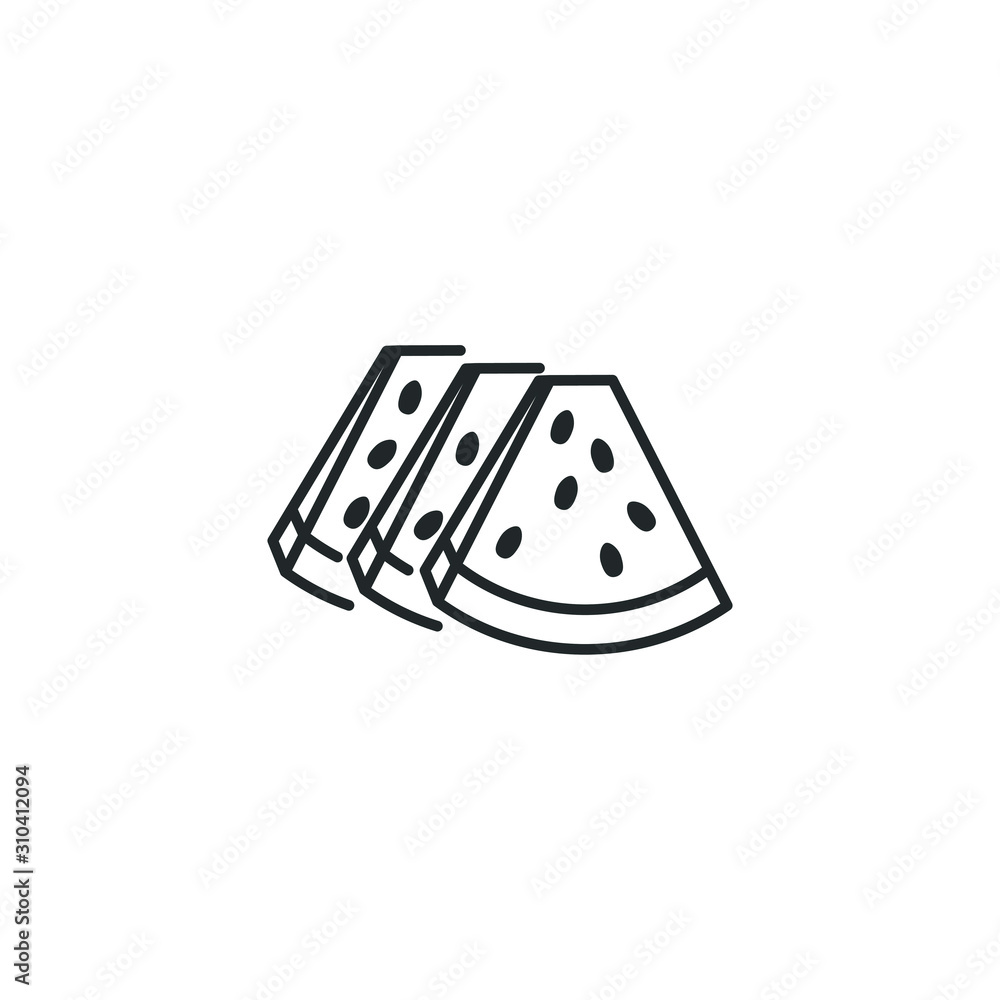 Poster Watermelon icon template color editable. Watermelon sliced ripe symbol vector sign isolated on white background illustration for graphic and web design.