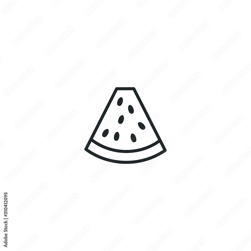 Aufkleber watermelon icon template color editable. watermelon sliced ripe symbol vector sign isolated on white