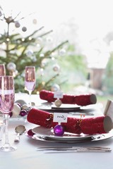 Christmas Crackers On Dining Table