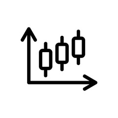 graph icon vector. A thin line sign. Isolated contour symbol illustration