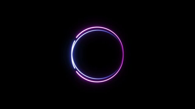 Neon circle. Abstraction. Light background