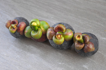 Ripe sweet mangosteen. Juicy and ready to eat.