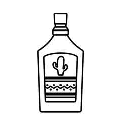 Isolated mexican tequila bottle vector design