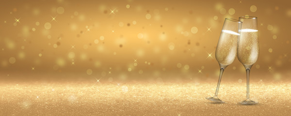 New year background 2020 - champagne toast