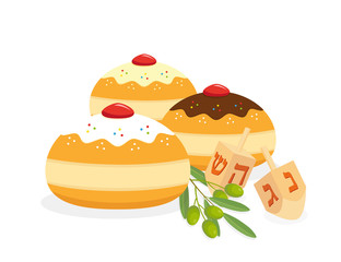 Sufganiyot doughnuts, Jewish holiday of Hanukkah