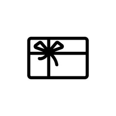Gift in the package icon vector. A thin line sign. Isolated contour symbol illustration