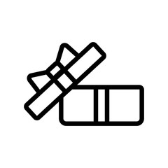 Open gift icon vector. A thin line sign. Isolated contour symbol illustration