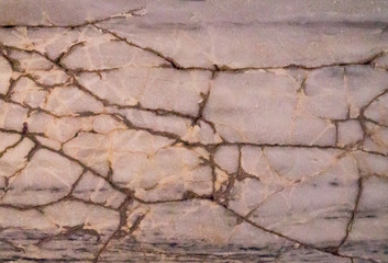 deep cracks in the marble slab