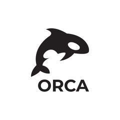 Orca logo template. logotype. vector design
