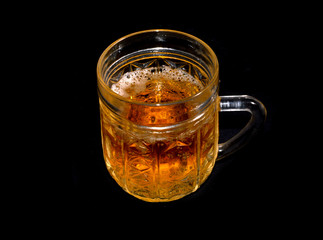 beer isolated on black background