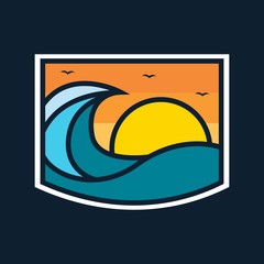 beach logo design vector illustration