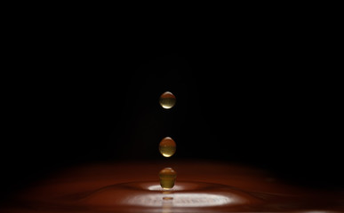 yellow colored water drop