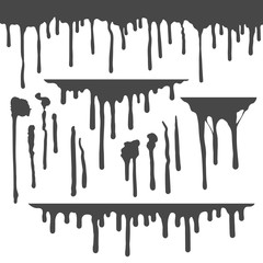 Liquid leaks and drops.Set of vector illustrations