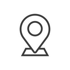 Location pointer icon. Pin map. Red color. Vector illustration.