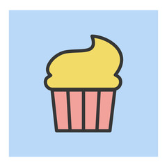 Cupcake icon Vector Simple Design