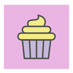 Cupcake icon Vector Simple Design