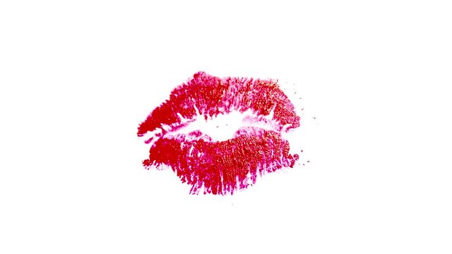 Stop Motion lipstick on white background