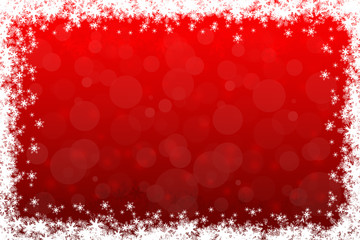Merry Christmas red background with snowflakes and copy space.