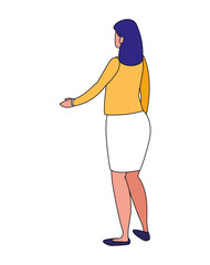Isolated avatar woman of back vector design